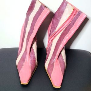 Multi Pink leather boots size 7